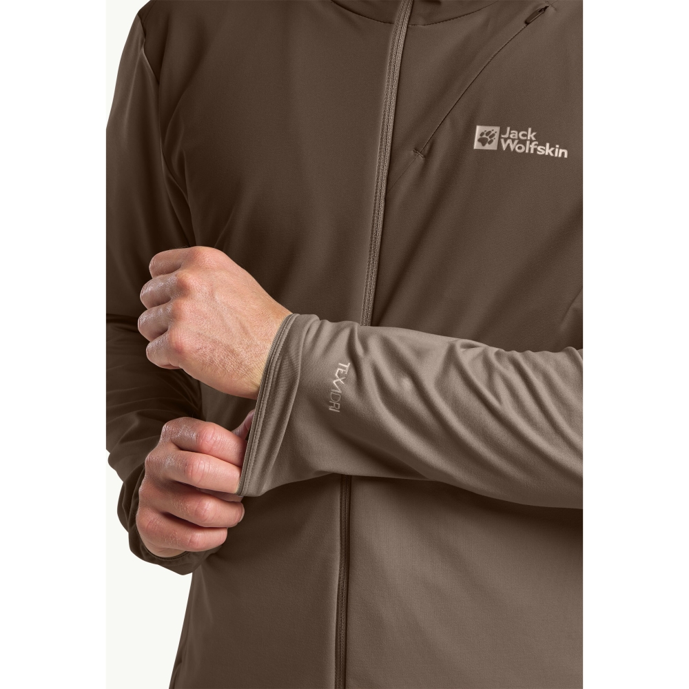 Jack Wolfskin Prelight Trail Hoody cold coffee A63791-5719 fleeces en truien online bestellen bij Kathmandu Outdoor & Travel