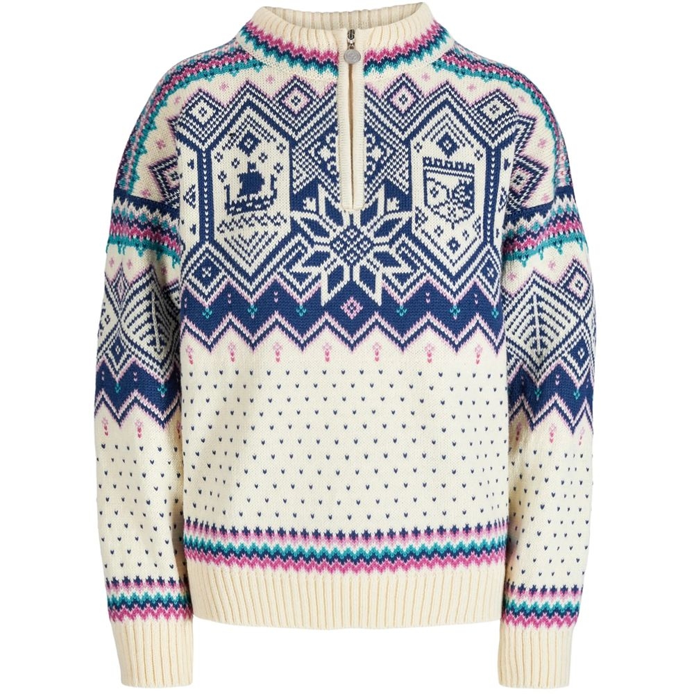 Dale VM Trondheim Sweater Women's Offwhite  Indigo  Orchid 96041-A00 fleeces en truien online bestellen bij Kathmandu Outdoor & Travel