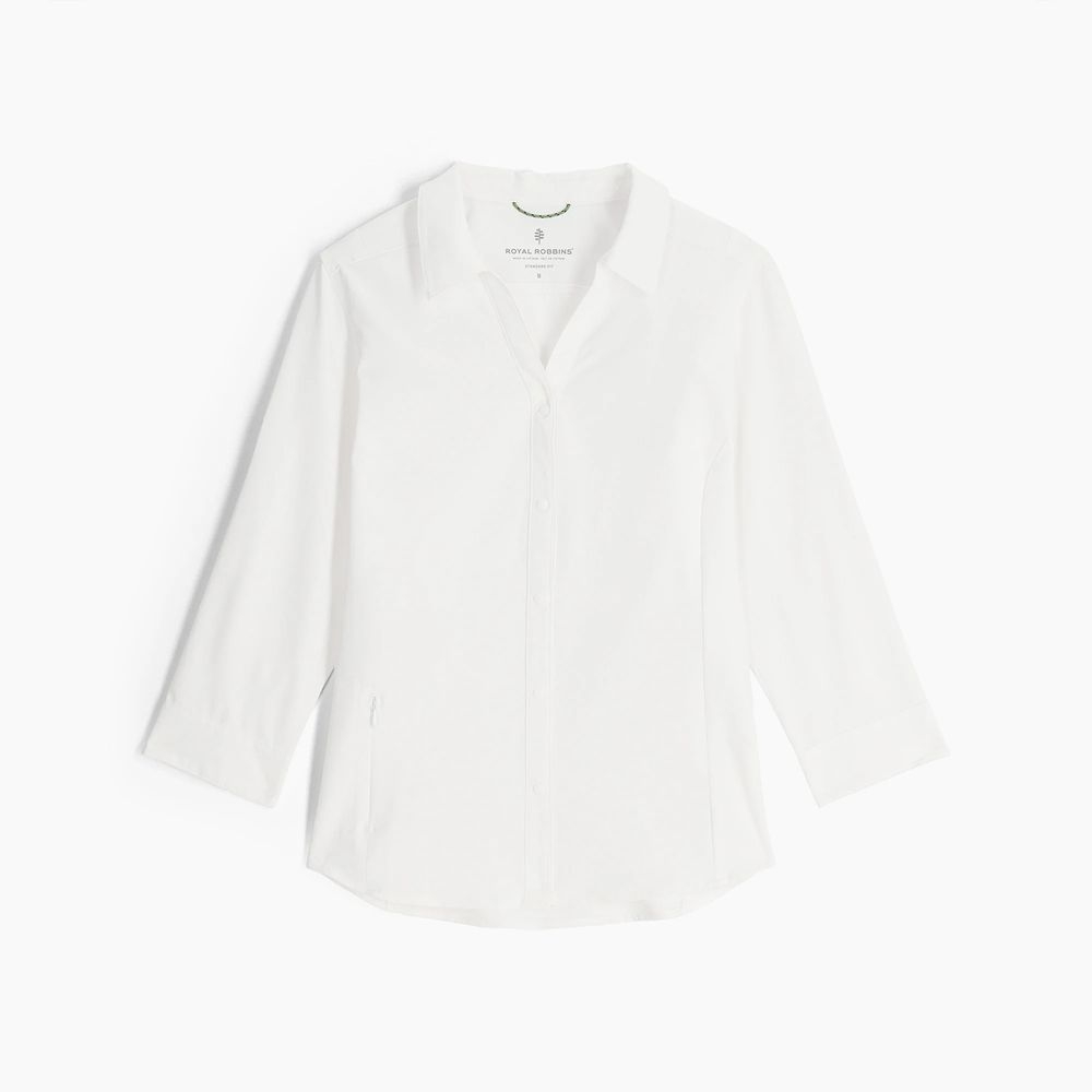 Royal Robbins Expedition Pro 3/4 Sleeve Women's White Y322039-10 shirts en tops online bestellen bij Kathmandu Outdoor & Travel