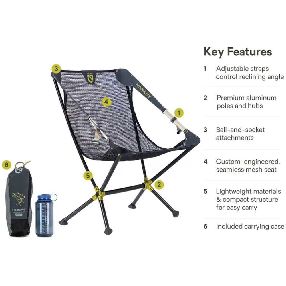 Nemo Moonlite Reclining Camp Chair Black Pearl 8116.66036735 kampeermeubels online bestellen bij Kathmandu Outdoor & Travel