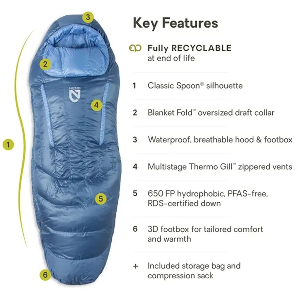 Nemo Disco Womens 30 Regular Endless Promise Blue Horizon 8116.66037299 slaapzakken online bestellen bij Kathmandu Outdoor & Travel