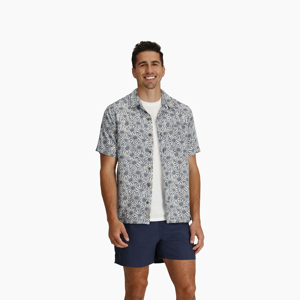 Royal Robbins Camino Pucker S/S Deep Blue Caledonia Pt Y12600137-484 shirts en tops online bestellen bij Kathmandu Outdoor & Travel