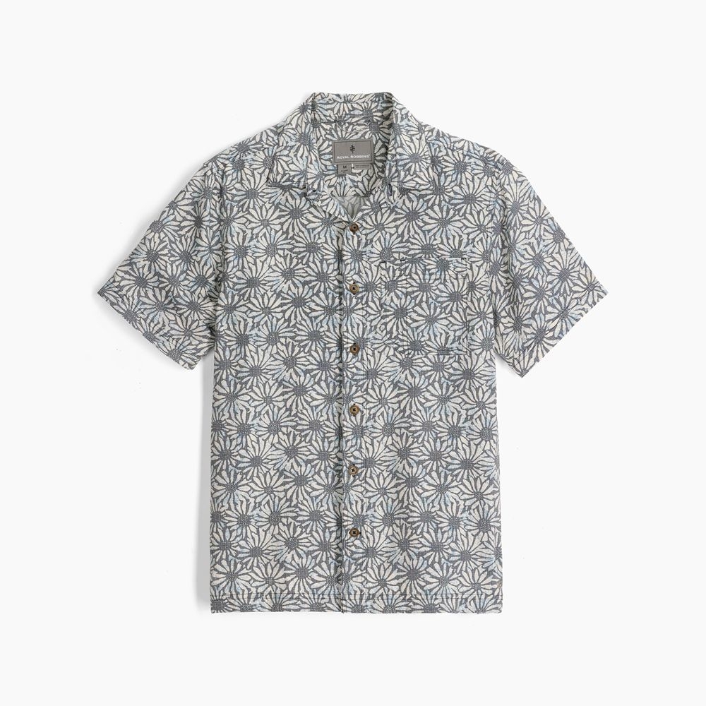 Royal Robbins Camino Pucker S/S Deep Blue Caledonia Pt Y12600137-484 shirts en tops online bestellen bij Kathmandu Outdoor & Travel