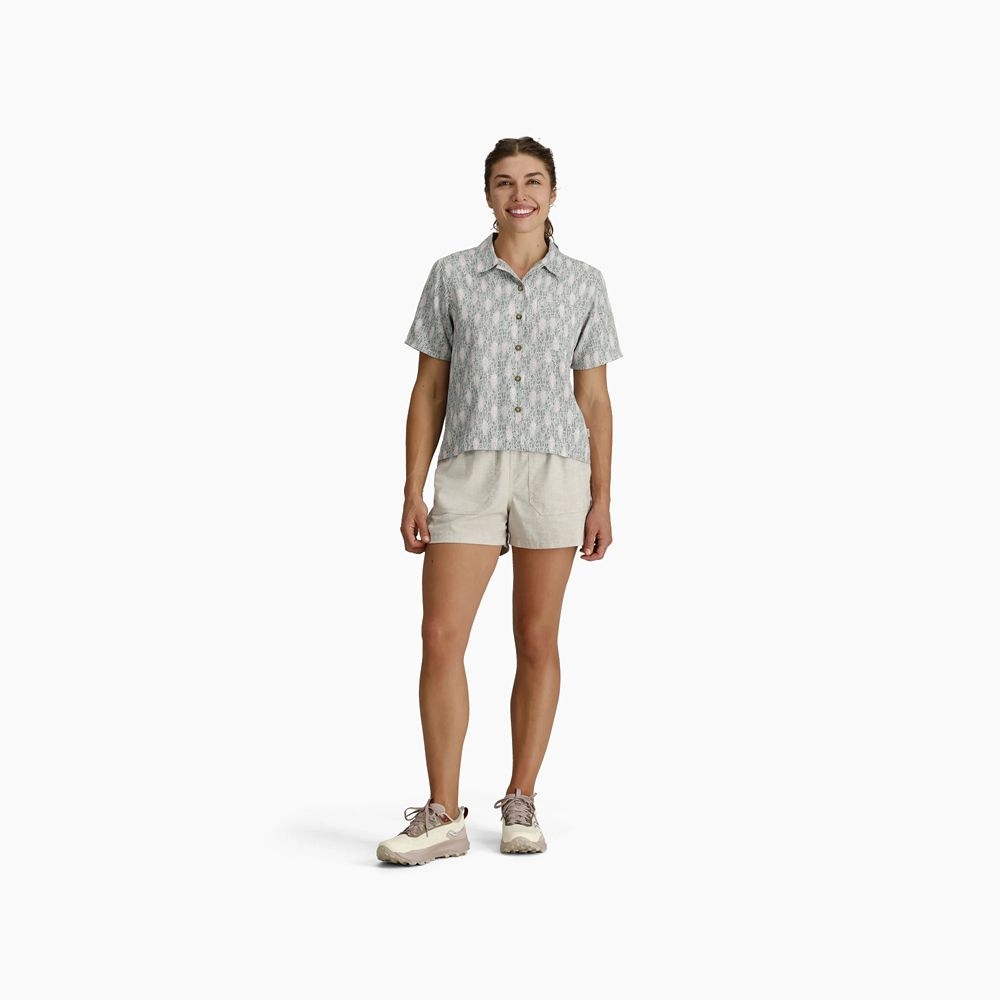 Royal Robbins Camino Pucker S/S Women's Sage Leaf Fish Pt Y14600130-360 shirts en tops online bestellen bij Kathmandu Outdoor & Travel