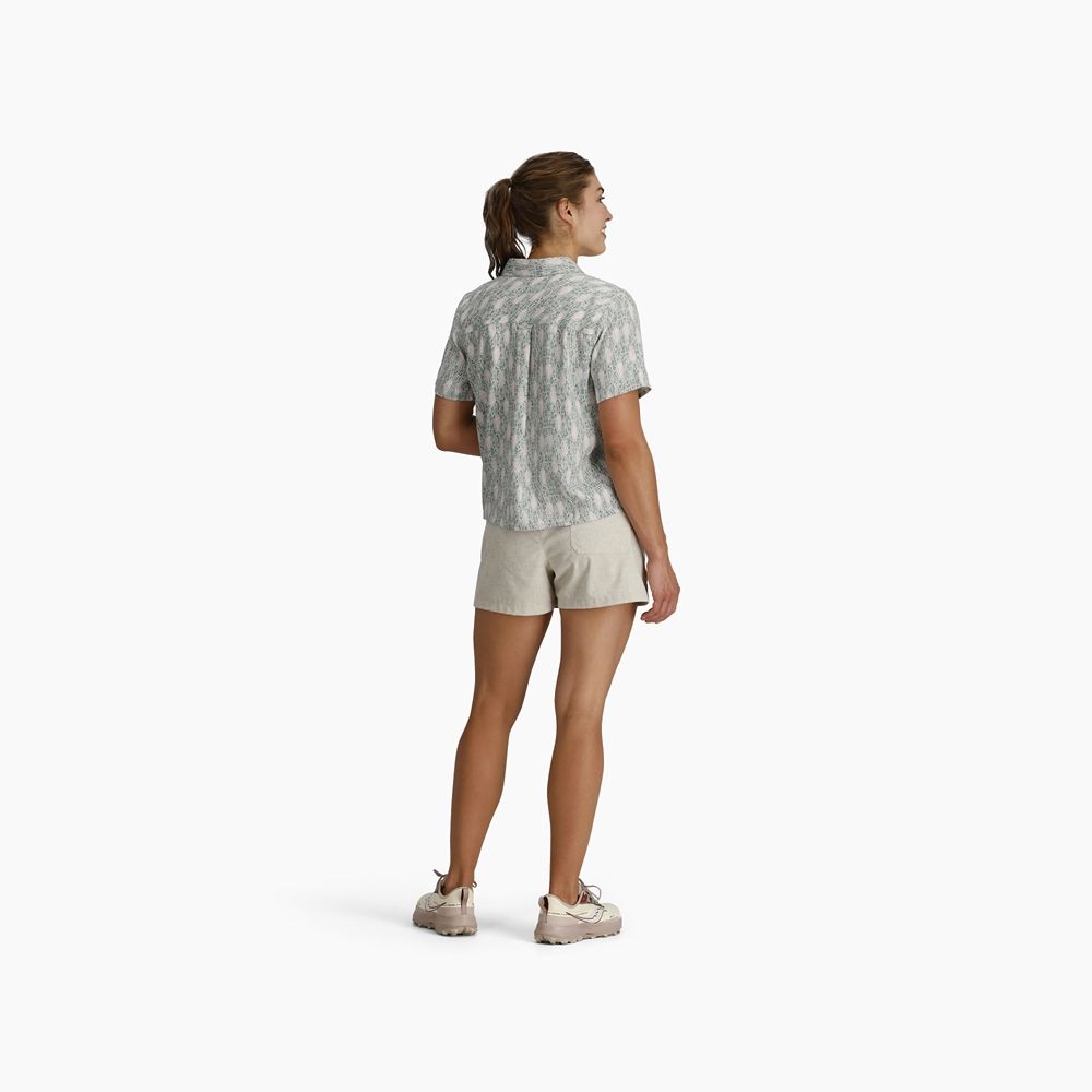 Royal Robbins Camino Pucker S/S Women's Sage Leaf Fish Pt Y14600130-360 shirts en tops online bestellen bij Kathmandu Outdoor & Travel