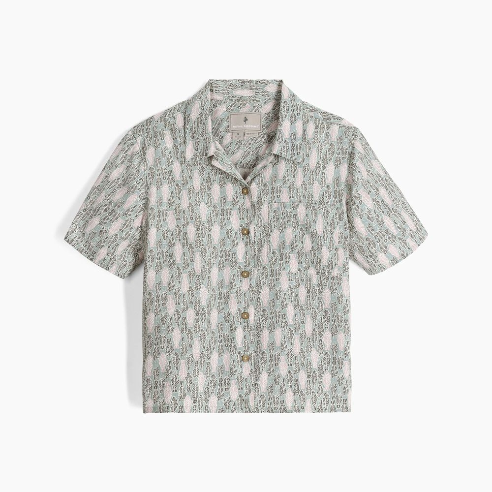Royal Robbins Camino Pucker S/S Women's Sage Leaf Fish Pt Y14600130-360 shirts en tops online bestellen bij Kathmandu Outdoor & Travel