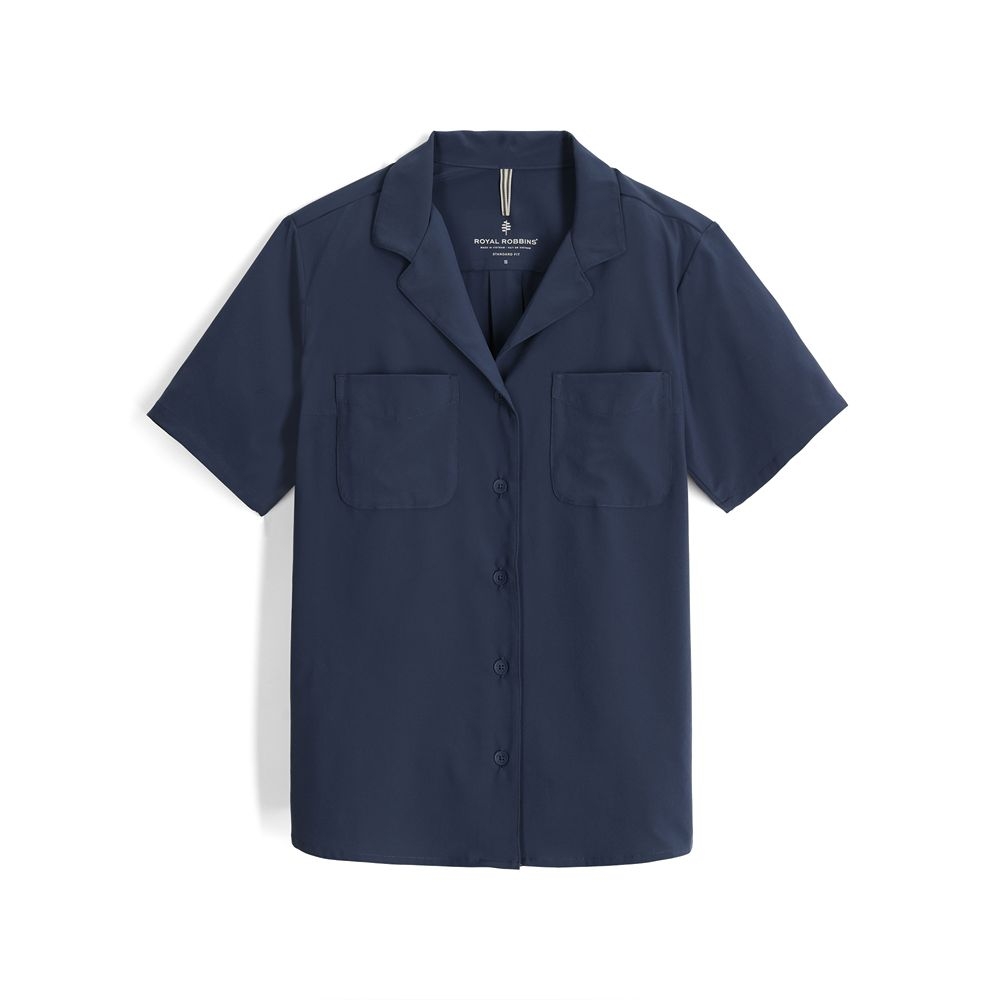 Royal Robbins Spotless Evolution Meadow S/S Women's Navy Y321009-728 shirts en tops online bestellen bij Kathmandu Outdoor & Travel