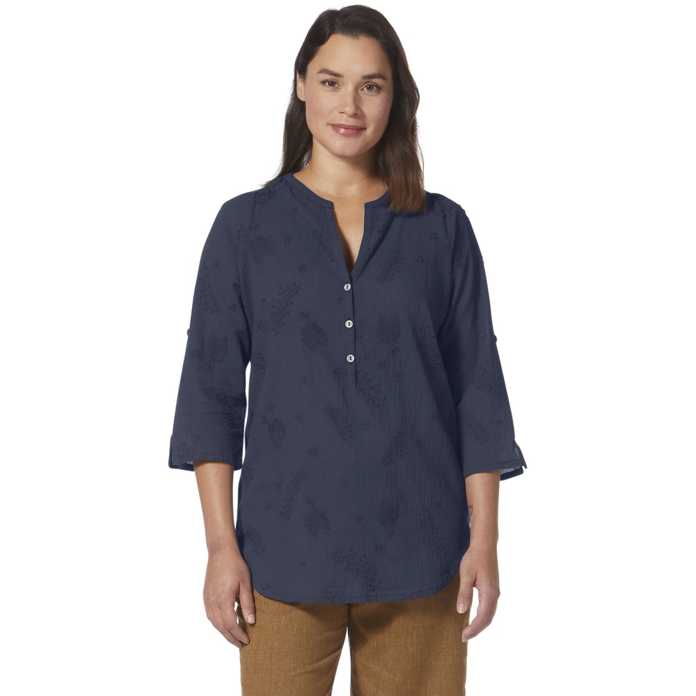 Royal Robbins Oasis Tunic II 3/4 Sleeve Women's Navy Y622019-728 shirts en tops online bestellen bij Kathmandu Outdoor & Travel
