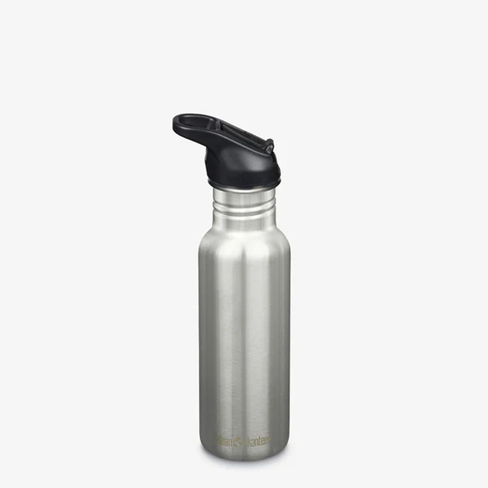Klean Kanteen Drinkfles Classic Narrow met flip/sportdop, 532ml Brushed Stainless 1011186 drinkflessen en thermosflessen online bestellen bij Kathmandu Outdoor & Travel