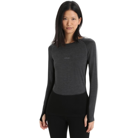Icebreaker  ZoneKnit 200 LS Crewe Women's Jet Hthr/Blk/Metro H/CB
