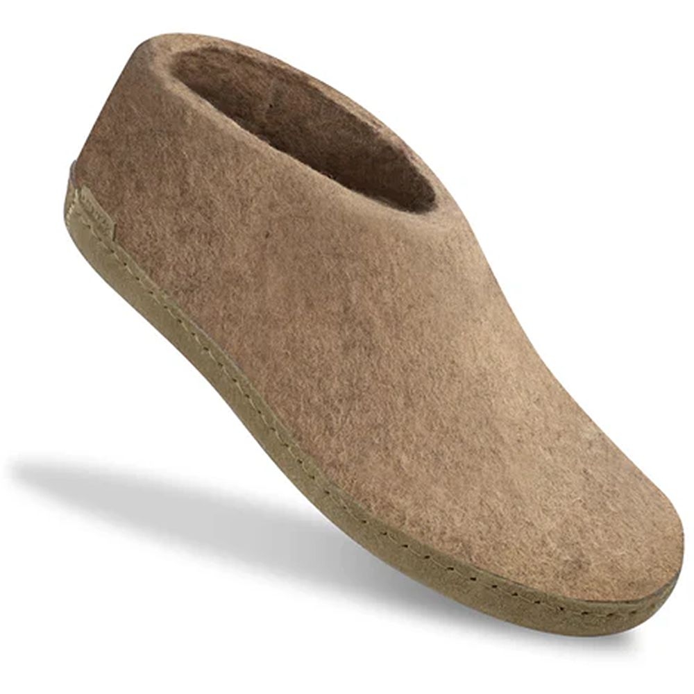 Glerups Shoe Leather Sand A-12-Sand pantoffels en huissokken online bestellen bij Kathmandu Outdoor & Travel