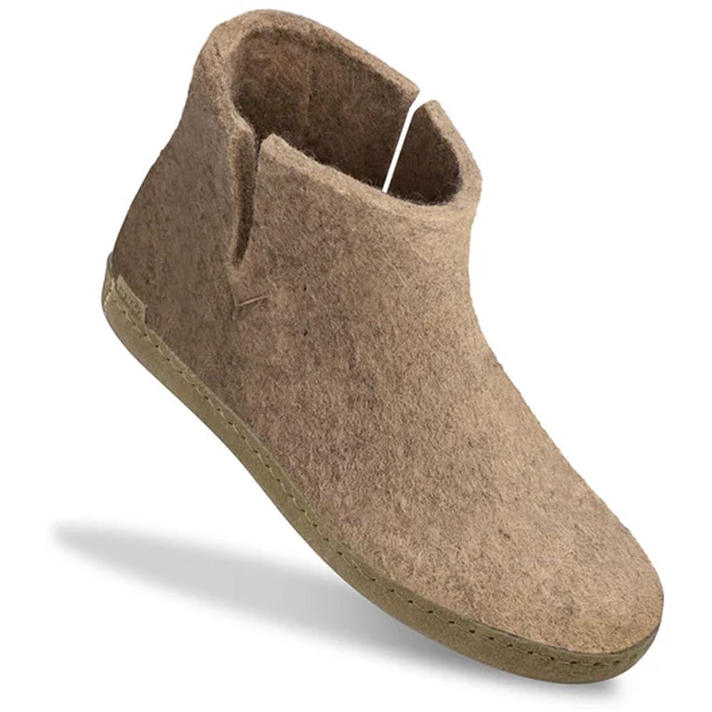 Glerups Boot Leather Sand G-12-Sand pantoffels en huissokken online bestellen bij Kathmandu Outdoor & Travel