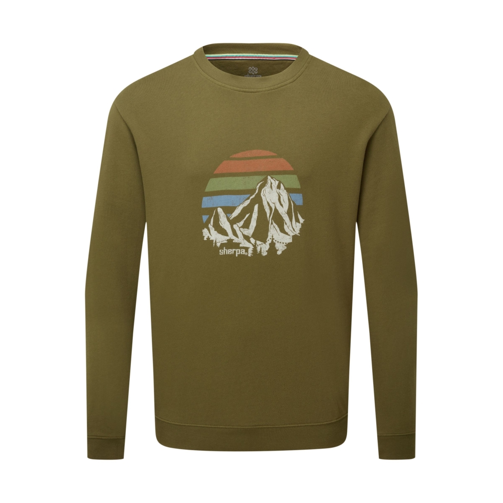 Sherpa Adventure Gear Pokhara Sunset Crew Moss SU50006-831 fleeces en truien online bestellen bij Kathmandu Outdoor & Travel