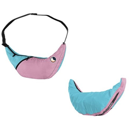 Ticket to the Moon  Upcycled Sling Bag Sky Blue / Frosty Grey 