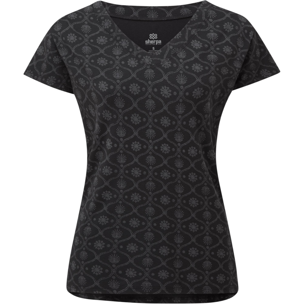 Sherpa Adventure Gear Neha V-Neck Tee Women's Black Sublime SW21019-136 shirts en tops online bestellen bij Kathmandu Outdoor & Travel