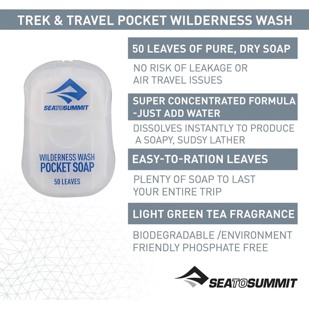 Sea to Summit Wilderness Wash Pocket Soap (50 stuks) Wit APSOAP verzorging online bestellen bij Kathmandu Outdoor & Travel