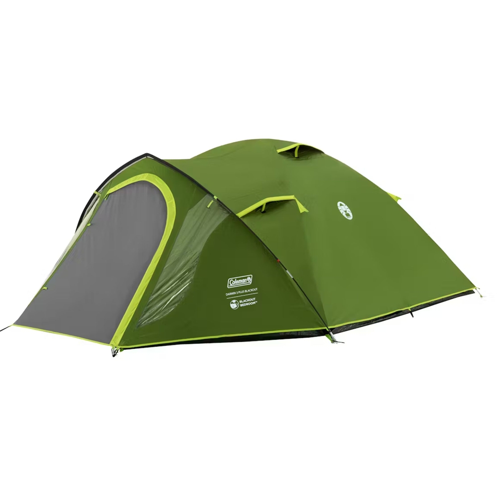 Coleman Darwin 3+ BlackOut Groen 2209416 tenten online bestellen bij Kathmandu Outdoor & Travel
