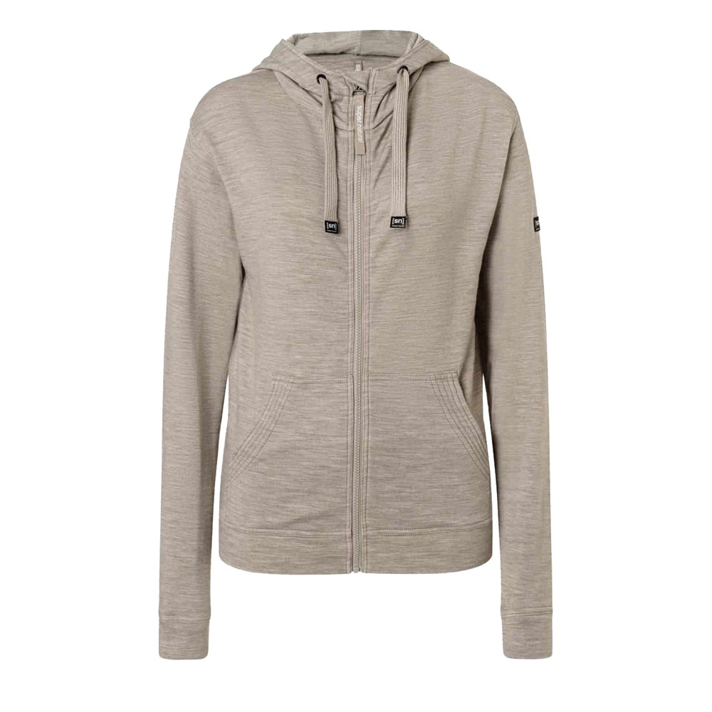 Super Natural Solution Hoodie Women's Vintage Khaki Melange SNW020890-289 fleeces en truien online bestellen bij Kathmandu Outdoor & Travel
