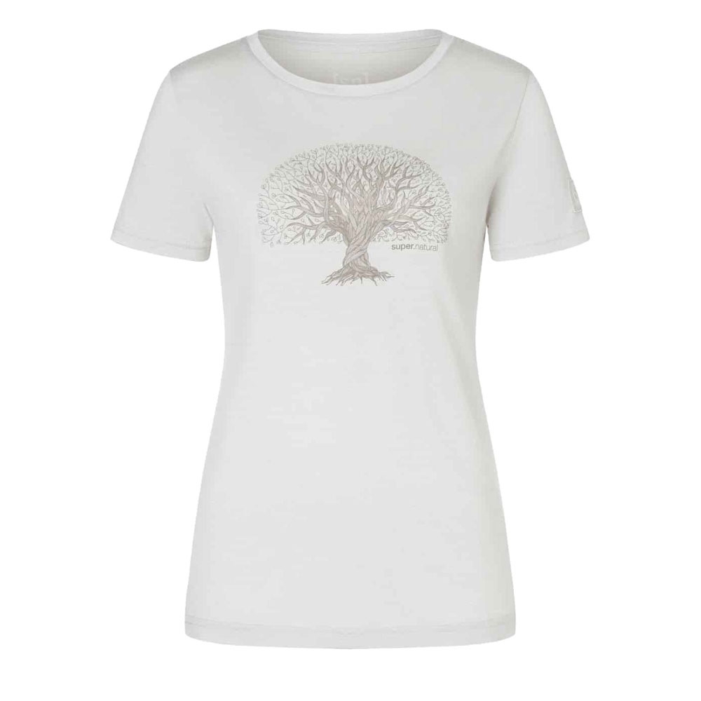 Super Natural Tree of Knowledge Bio j Tee Women's White Stone Melange/Vintage Kh SNWP03172-28F shirts en tops online bestellen bij Kathmandu Outdoor & Travel