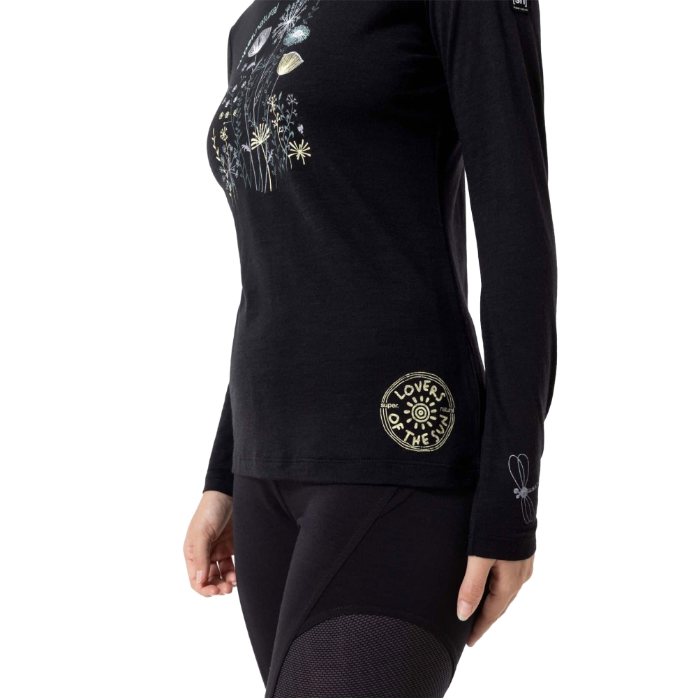 Super Natural Hodgepodge LS Women's Jet Black/Various SNWP04077-X48 shirts en tops online bestellen bij Kathmandu Outdoor & Travel