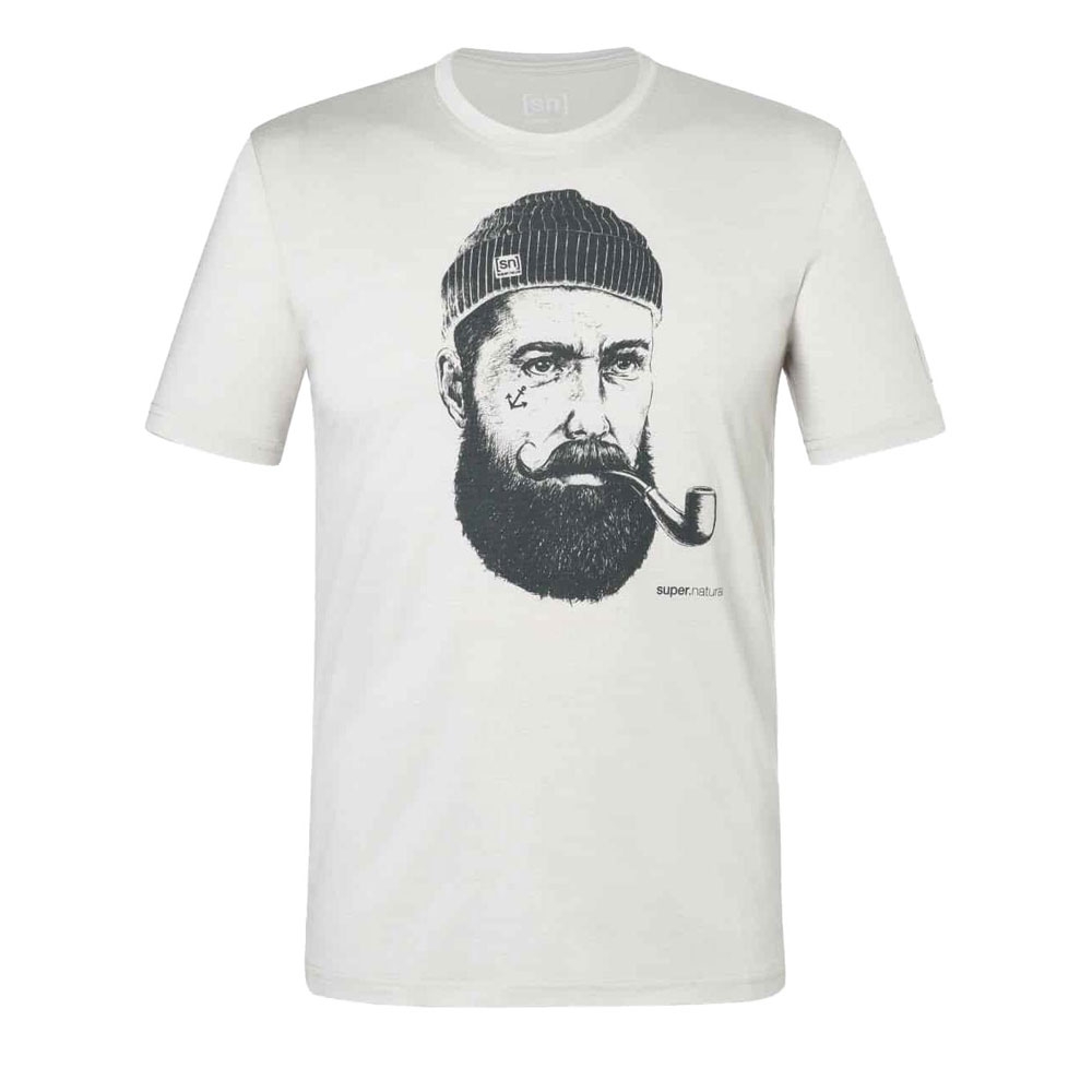 Super Natural Sailor Bio J Tee White Stone Melange/Turbulence SNMP01201-25E shirts en tops online bestellen bij Kathmandu Outdoor & Travel