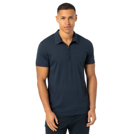 Super Natural  Zip Polo Blueberry