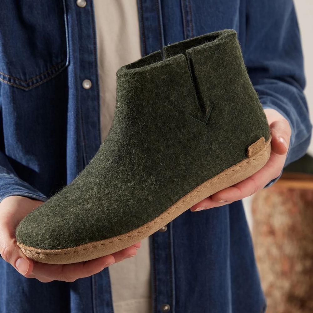 Glerups Boot Leather Forest G-09-Forest pantoffels en huissokken online bestellen bij Kathmandu Outdoor & Travel
