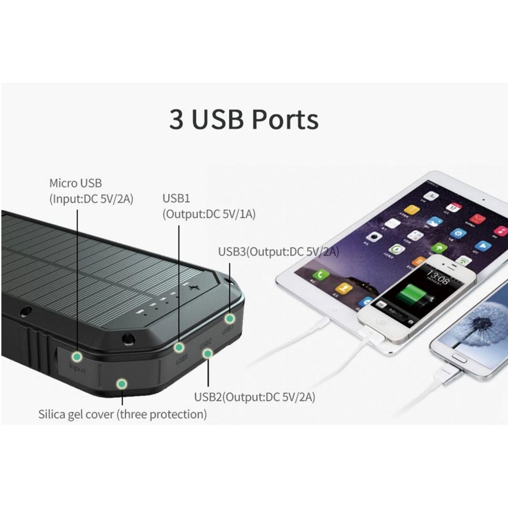 Basic Nature Powerbank 20.000 mAh  Zwart 180867 energie & electronica online bestellen bij Kathmandu Outdoor & Travel