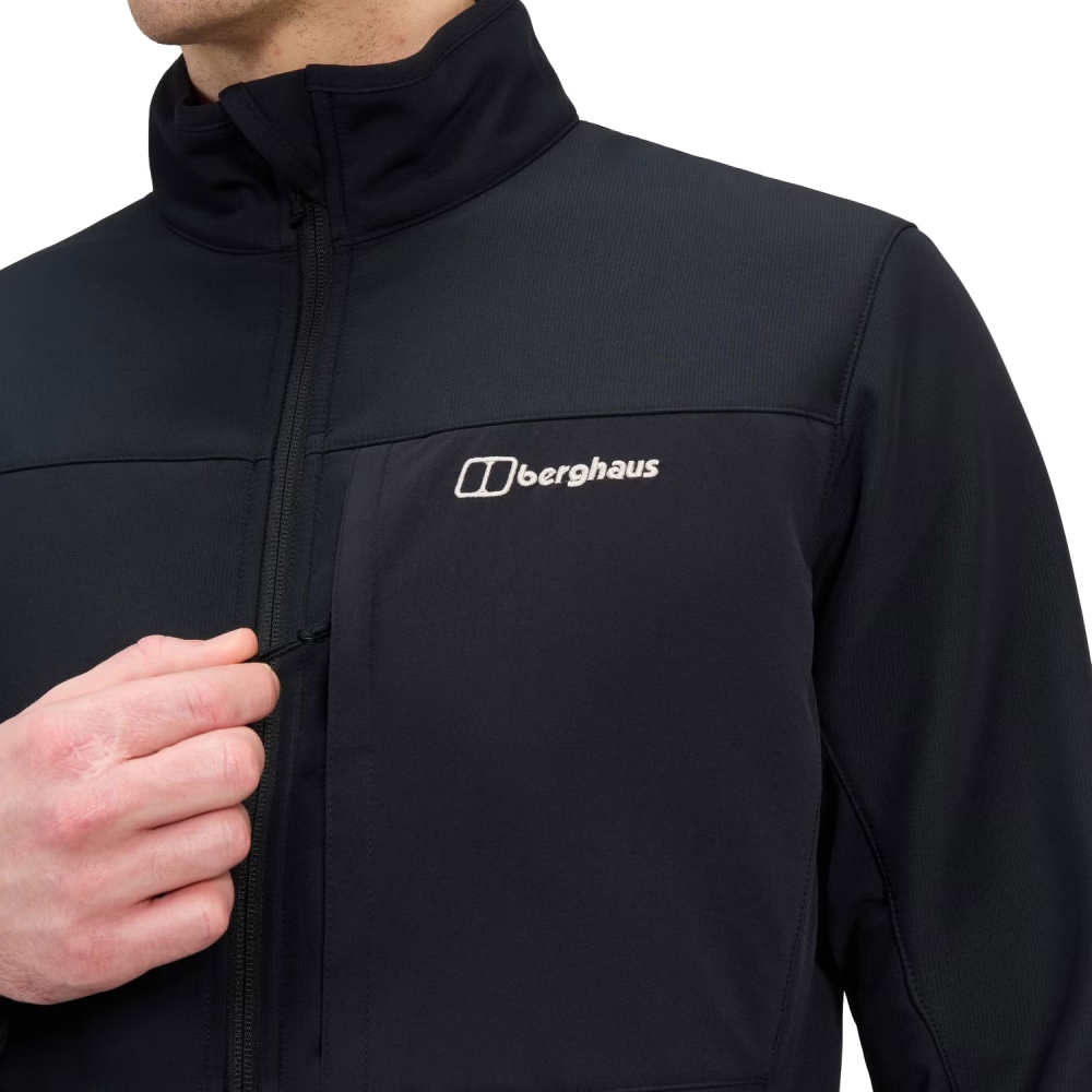 Berghaus Ghlas 3.0 Softshell Jkt Black/Black 4-A001991-BP6 jassen online bestellen bij Kathmandu Outdoor & Travel