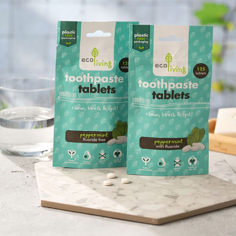 Eco Living Tandpasta Tabletten met fluor Muntsmaak 688225 toiletartikelen online bestellen bij Kathmandu Outdoor & Travel