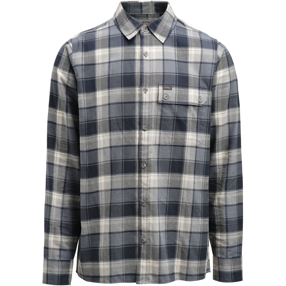 Lundhags Jarpen Plaid Flannel Shirt Dk Sky Blue 44003-24-71000 shirts en tops online bestellen bij Kathmandu Outdoor & Travel