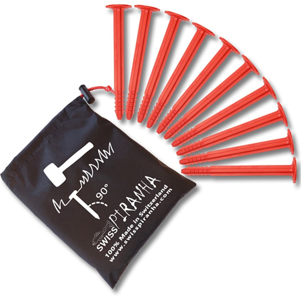 Swiss Piranha SwissPiranha Pegs RT150 (10 stuks) Rood SP853792-10RT150 tenten online bestellen bij Kathmandu Outdoor & Travel