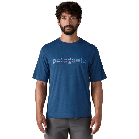 Patagonia  Cap Cool Daily Graphic Shirt '73 Text Logo: Clement Blue X-
