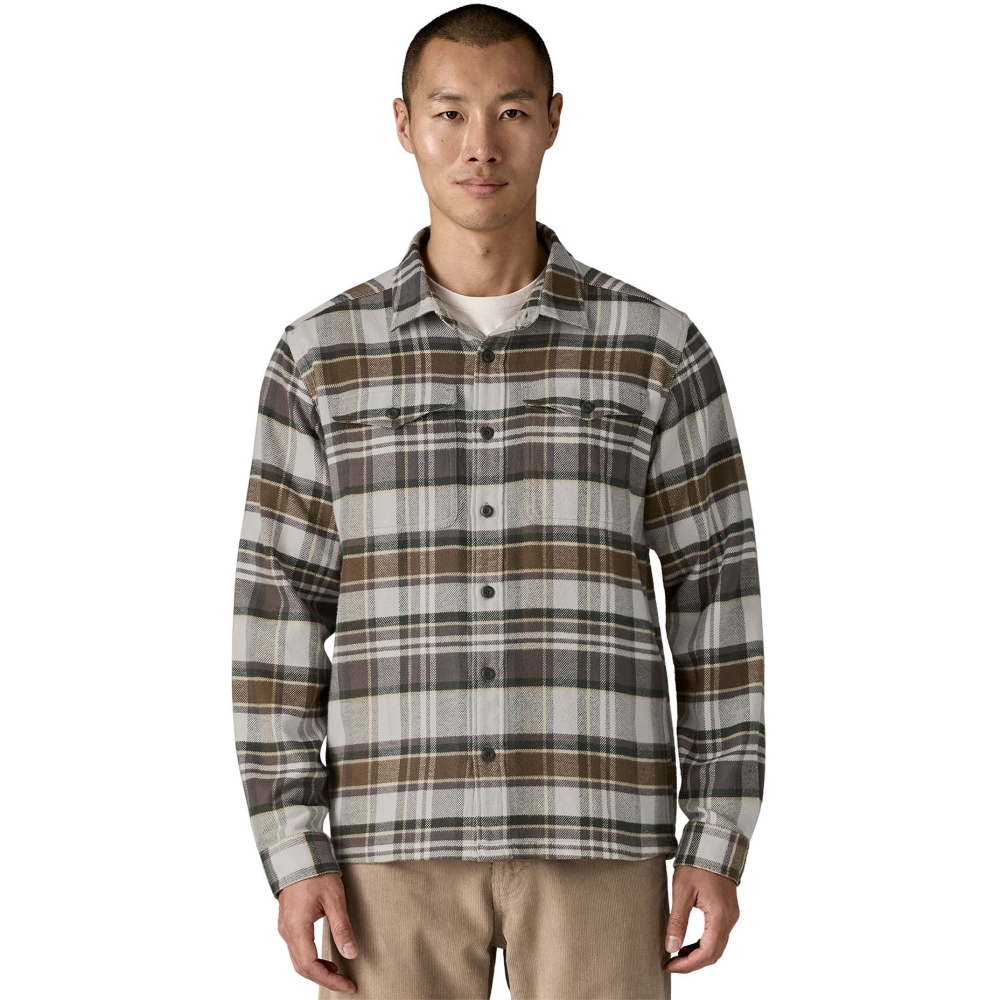 Patagonia Fjord Flannel Shirt Blizzard: Salt Grey 42401-BZGY shirts en tops online bestellen bij Kathmandu Outdoor & Travel