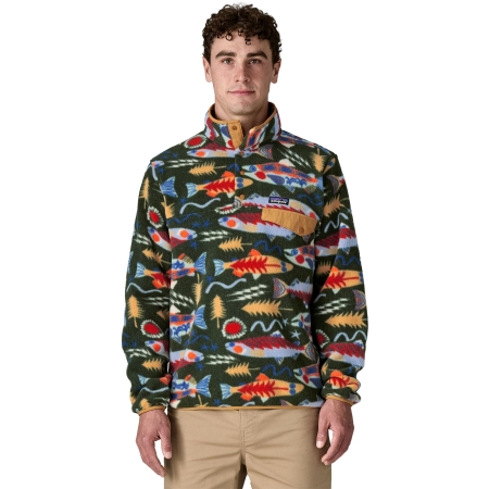 Patagonia  LW Synch Snap-T P/O Salmon Energy: Old Growth Gree 