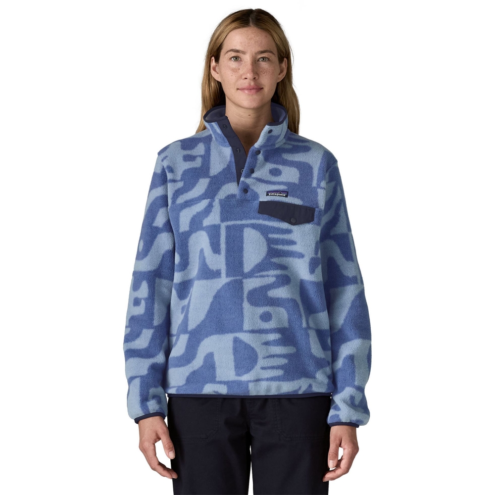 Patagonia LW Synch Snap-T P/O Women's Mother Tree: Barnacle Blue 25455-MTBE fleeces en truien online bestellen bij Kathmandu Outdoor & Travel
