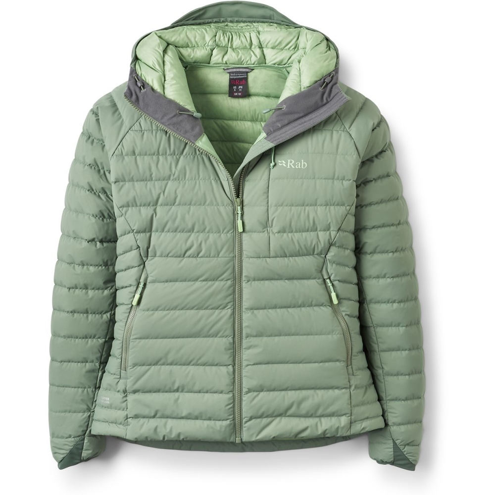 Rab Microlight Windstopper Hoody Women's Dark Fig Green QDB-74-DFG jassen online bestellen bij Kathmandu Outdoor & Travel