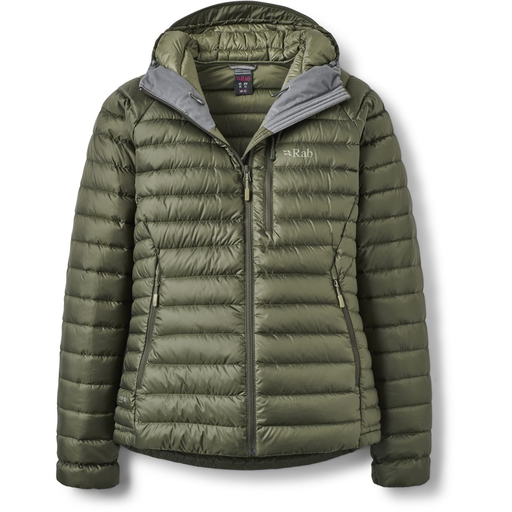 Rab Microlight Alpine Jacket Women's Army QDB-13-ARM jassen online bestellen bij Kathmandu Outdoor & Travel
