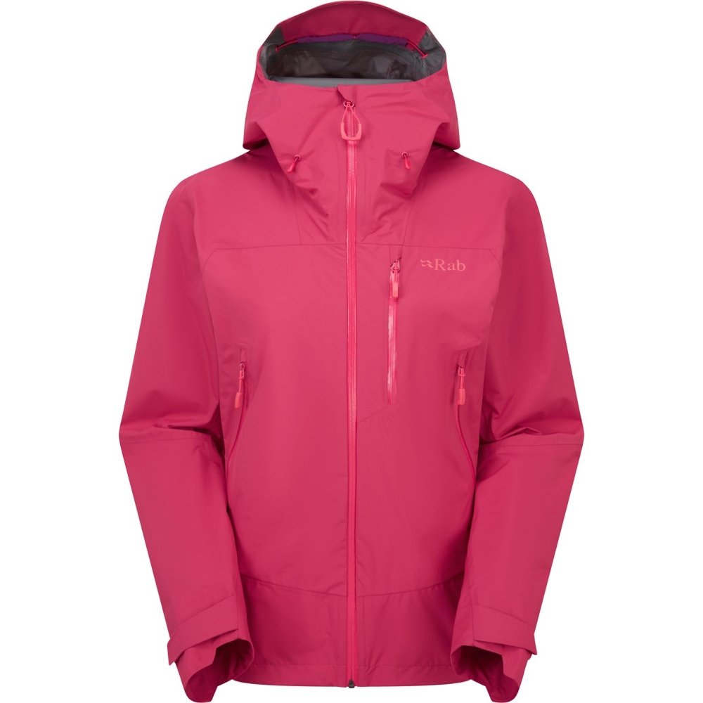 Rab Downpour Mountain Jacket Women's Watermelon QWI-12-WTM jassen online bestellen bij Kathmandu Outdoor & Travel