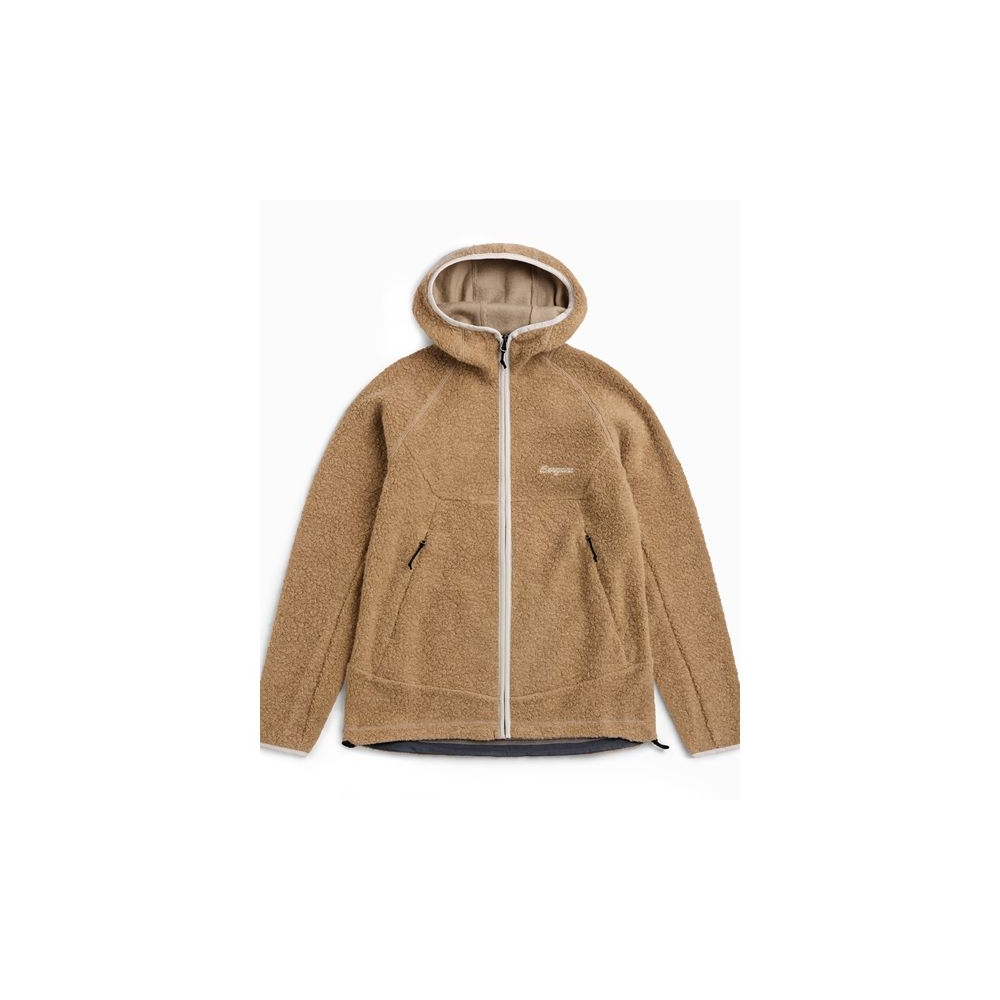 Bergans Vaagaa Merino Terry Midlayer Hoodie Women's Sandstone 3393-22868 fleeces en truien online bestellen bij Kathmandu Outdoor & Travel