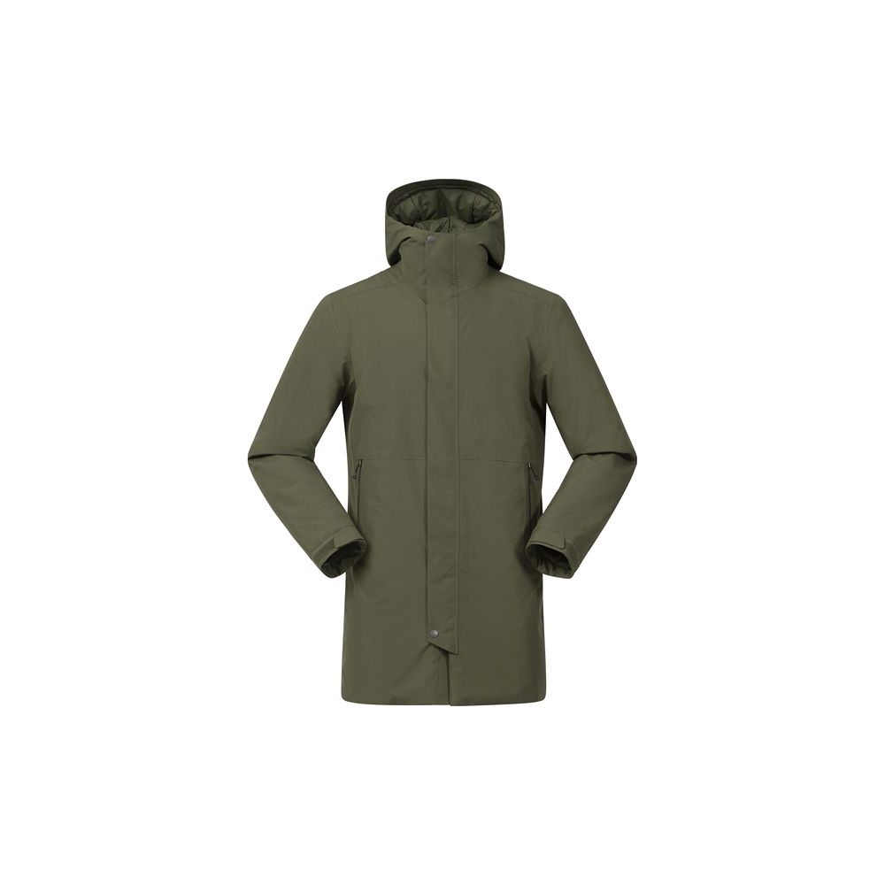 Bergans Urban Insulated Shell Coat Men Dark Green Mud 3644-13655 jassen online bestellen bij Kathmandu Outdoor & Travel