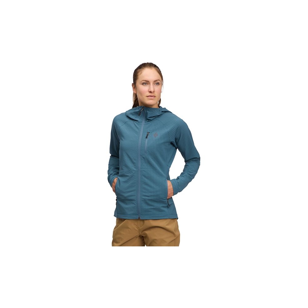 Black Diamond Coeficient Storm FZ Hoody Women's Creek Blue AP744069-4064 fleeces en truien online bestellen bij Kathmandu Outdoor & Travel