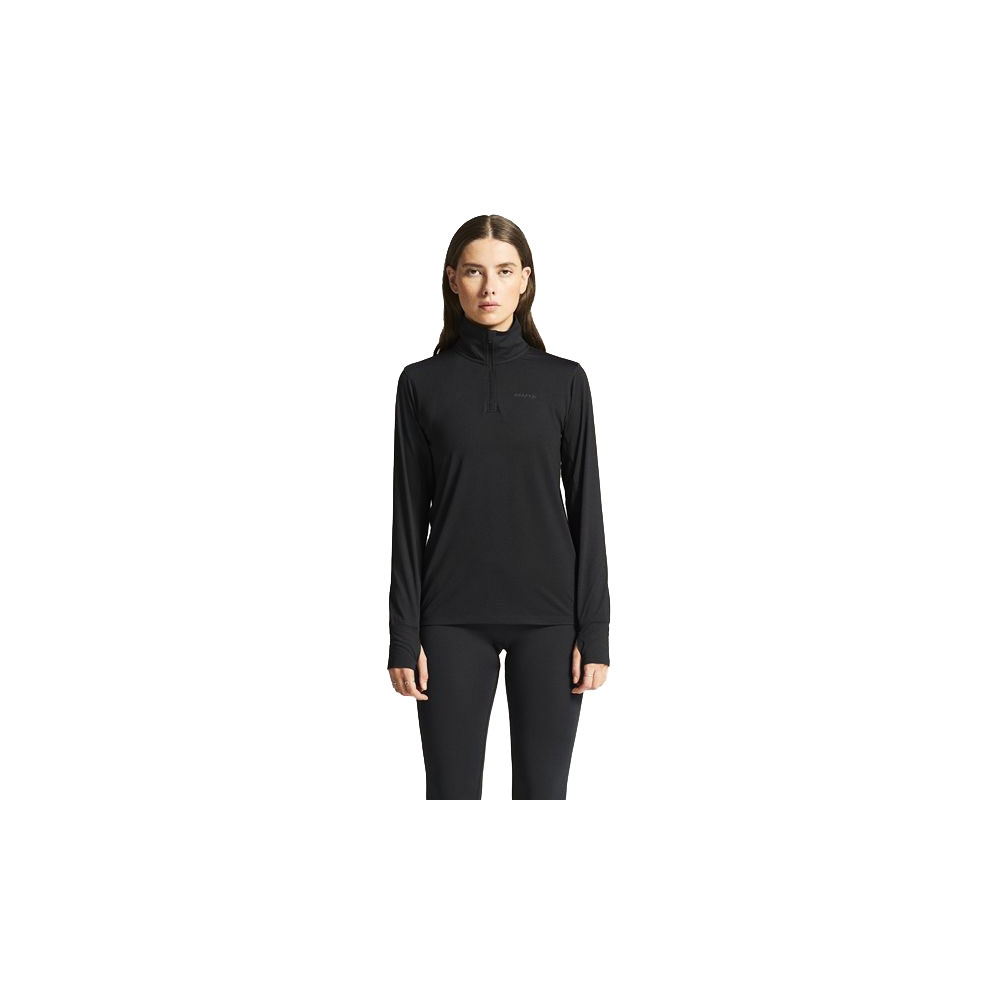 Craft Flow HZ LS Women's Black Melange 1916681-999200 fleeces en truien online bestellen bij Kathmandu Outdoor & Travel