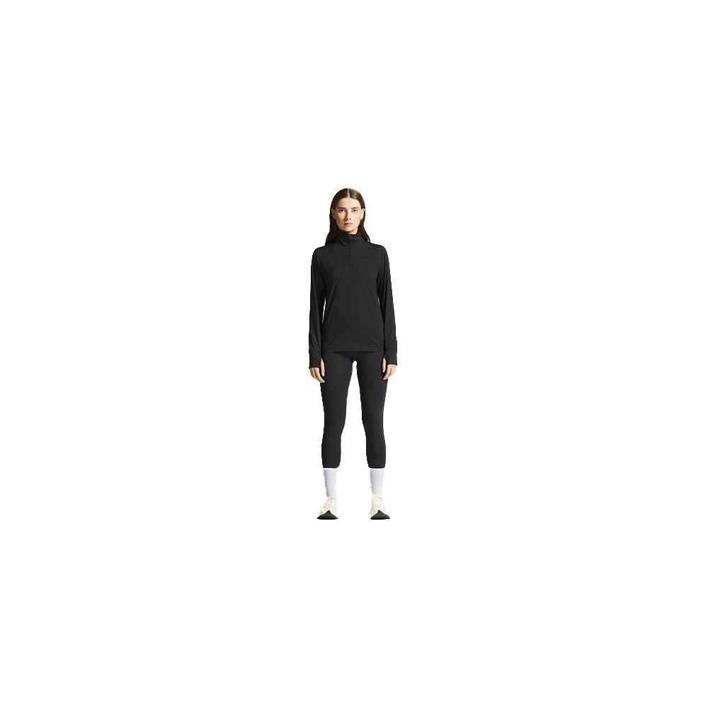 Craft Flow HZ LS Women's Black Melange 1916681-999200 fleeces en truien online bestellen bij Kathmandu Outdoor & Travel