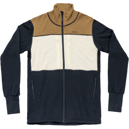 Devold  Egga Grid Merino Jkt Wheat/Raw/White/Ink Devold  Egga Grid Merino Jkt Wheat/Raw/White/Ink