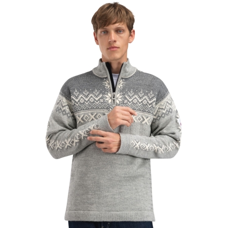 Dale  140th Anniversary Masc Sweater Lightcharcoal Smoke Offwhite 