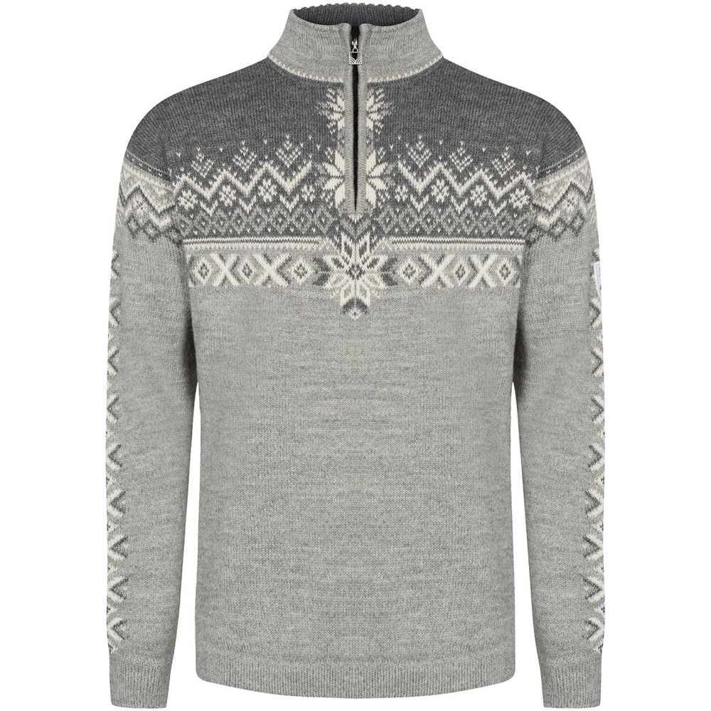 Dale 140th Anniversary Masc Sweater Lightcharcoal Smoke Offwhite 93951-E fleeces en truien online bestellen bij Kathmandu Outdoor & Travel