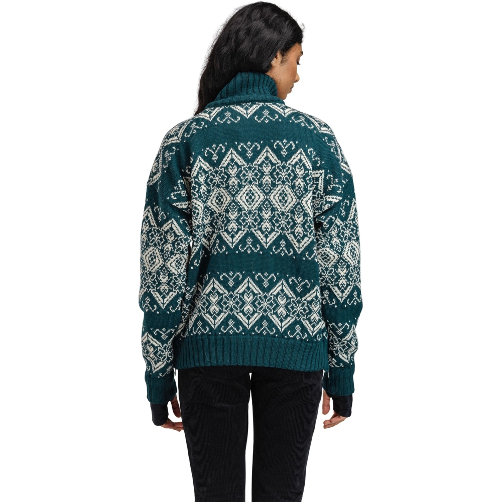 Dale Roset Fem. WP Sweater Pinegreenl Offwhite 96301-N00 fleeces en truien online bestellen bij Kathmandu Outdoor & Travel