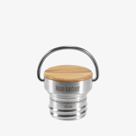 Klean Kanteen  Bamboedop met beugel voor Classic flessen Brushed Stainless