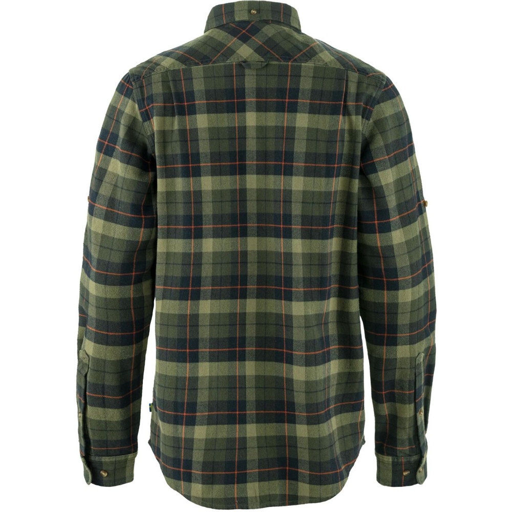 Fjällräven Singi Heavy Flannel Shirt Black-Deep Forest F81373-550-662 shirts en tops online bestellen bij Kathmandu Outdoor & Travel